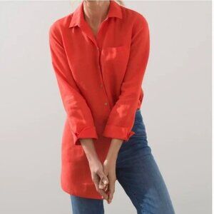 GAP Linen Weekend Tunic Shirt in Blood Orange | Size L